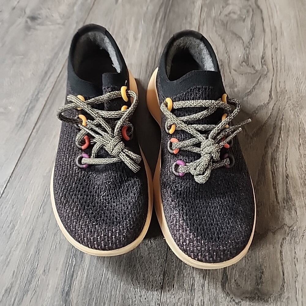 Allbirds Wool Runners Women’s Black Orange Merino Wool Lace-up Shoes Size 7.5 - Picture 6 of 8
